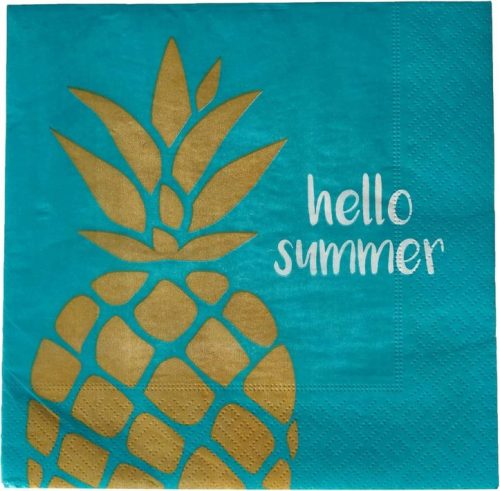 Ananászos-Hello summer szalvéta 33x33cm-es, 20db/cs..