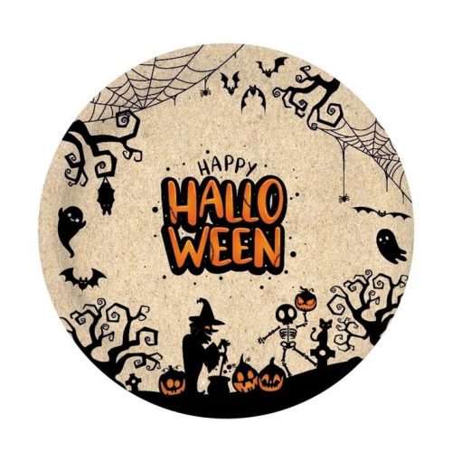 Halloween mintás natúr tányér 23 cm-es 6 db/cs