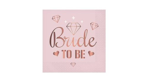 Bride To Be pink szalvéta - 33 cm x 33 cm, 20 db / csomag