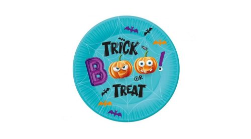 Trick or Treat papír tányér 18 cm  6db/cs