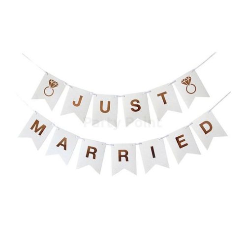 Just Married papír girland - 300 cm