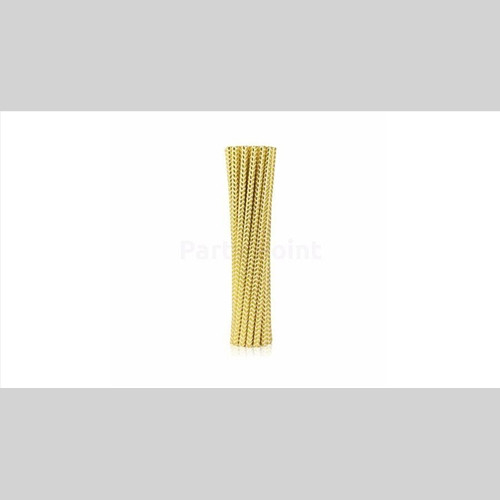 Papír szívószál chevron mintás arany - 197 mm x 6 mm, 12 db / csomag