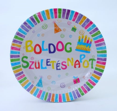 Tányér Boldog Születésnapot II 23 cm 6db