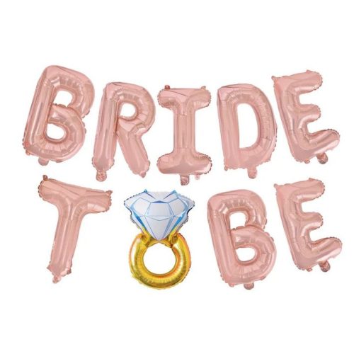 "Bride to be" fólia lufi gyűrűvel