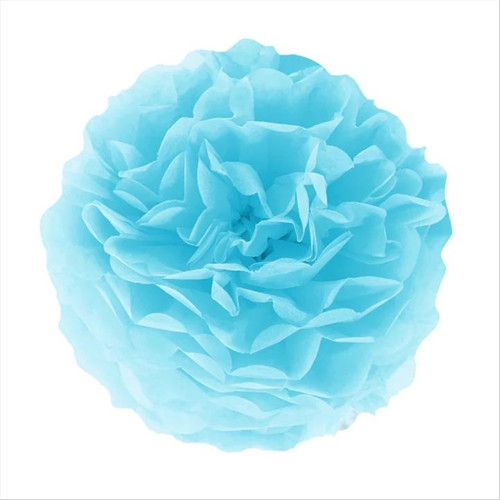 Selyempapír pompon, kék, 35 cm