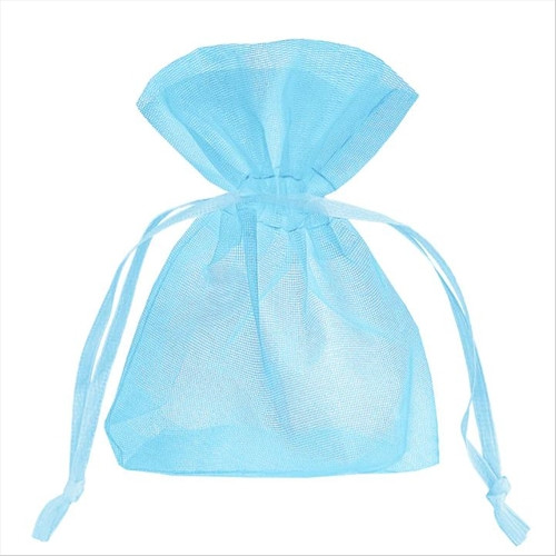 Organza tasak kicsi, kék (7x9 cm, 10 db /csomag)