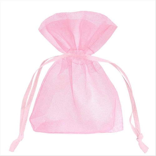 Organza tasak kicsi, rózsaszín (7x9 cm, 10 db /csomag)