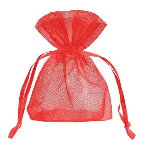 Nagy piros organza tasak 10db/csomag