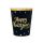 Happy New Year pohár fekete-arany 220ml 6 db/csomag