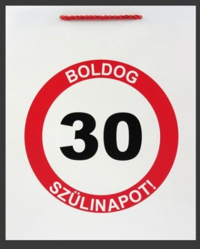 Ajándéktasak Boldog 30. Szülinapot nagy 26x12,5x32cm
