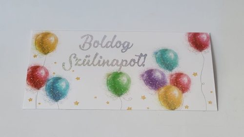 Díszboríték - Boldog Szülinapot (lufis) - 20 x 10 cm