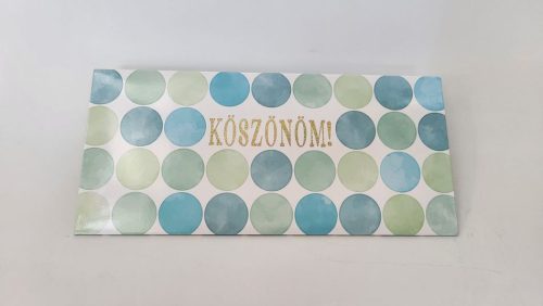 Díszboríték - Köszönöm (fiús) - 20  x 10 cm