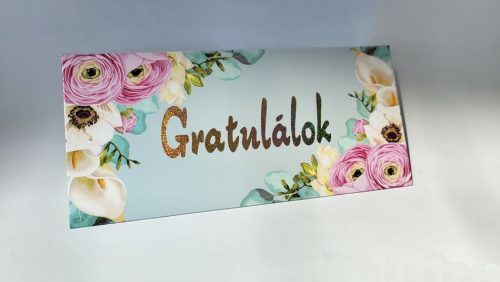 Díszboríték - Gratulálok - 20  x 10 cm