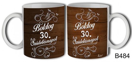 Bögre - Fa mintás Boldog 30. Szülinapot!