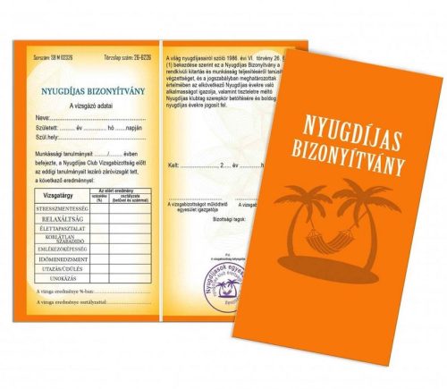 Bizonyítvány - Nyugdíjas