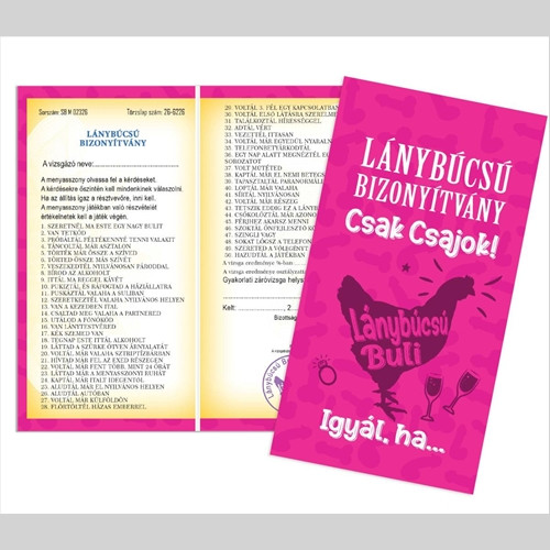 Bizonyítvány - Lánybúcsú csak csajok Bizonyítvány
