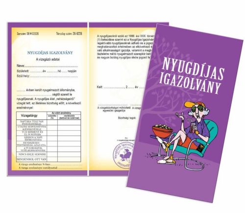 Bizonyítvány - Nyugdíjas Bizonyítvány Nőknek