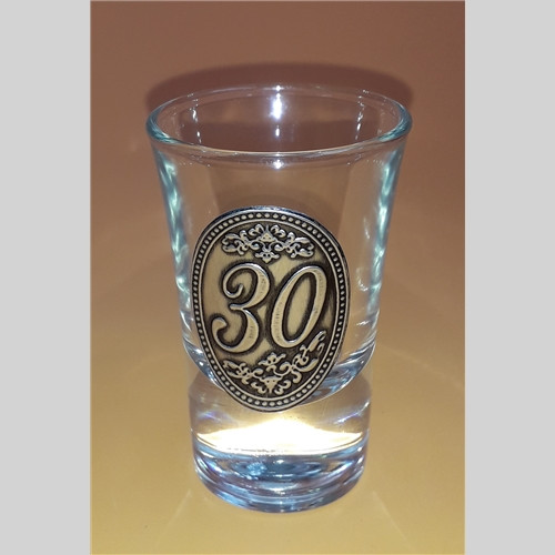 Óncímkés pálinkás pohár - 30 felirattal