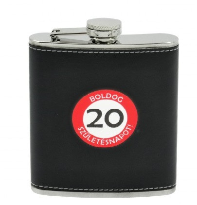 Flaska - Boldog 20. Születésnapot! fekete