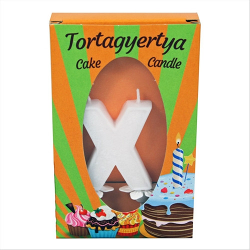 Fehér X alakú tortagyertya