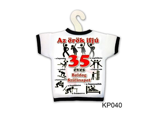 Üvegre húzható póló - 35. szülinapra