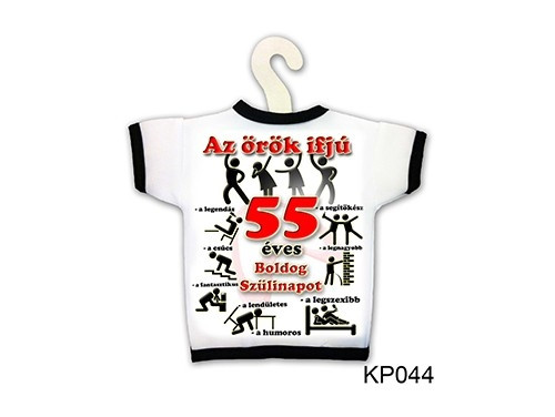 Üvegre húzható póló - 55. szülinapra