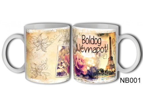 Bögre - Boldog Névnapot! (virágos)
