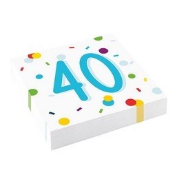 40-es Konfetti Mintás Parti Szalvéta - 33 cm x 33 cm, 16 db-os