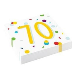 70-es Konfetti Mintás Parti Szalvéta - 33 cm x 33 cm, 16 db-os