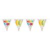 60-as születésnapi színes, pöttyös, 'Happy Birthday'feliratos parti zászlófüzér - 10 m