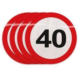 40-es Számos Sebességkorlátozó Szülinapi Parti Szalvéta - 30 cm