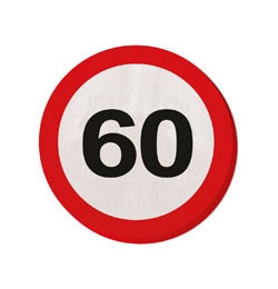 60-as Számos Sebességkorlátozó Születésnapi Party Szalvéta - 30 cm, 20 db-os