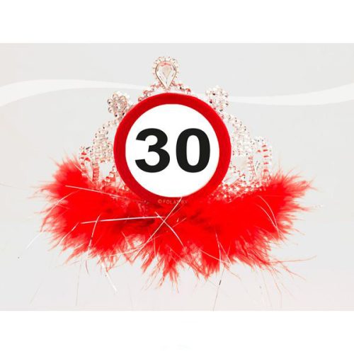30-as sebességkorlátozó, számos születésnapi parti tiara