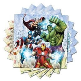 Bosszúállók - Avengers Infinity - Thor, Hulk, Vasember, és Amerika Kapitány Szuperhős Mintás Parti Szalvéta - 33 cm x 33 cm, 20 db-os
