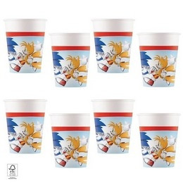 Sonic Sega Papír Parti Pohár - 200 ml, 8 db-os