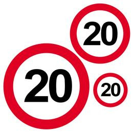 20-as sebességkorlátozó matrica csomag
