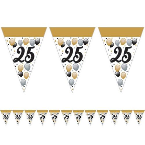 25-ös Születésnapi Elegáns Léggömbös Parti Zászlófüzér - 5 m