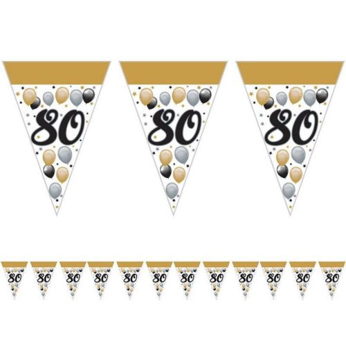 80-as Születésnapi Elegáns Léggömbös Parti Zászlófüzér - 5 m