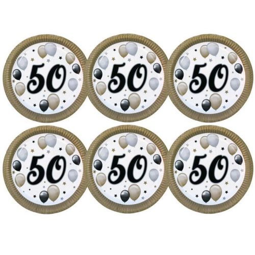 Elegáns léggömbös parti tányér - 50