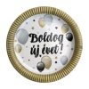 Boldog Új Évet! elegáns léggömbös papír tányér