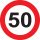 50. Sebességkorlátozó Számos Születésnapi Tábla - 40 cm