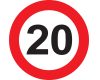 20. Sebességkorlátozó Számos Születésnapi Tábla - 40 cm