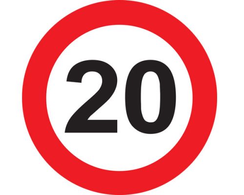 20. Sebességkorlátozó Számos Születésnapi Tábla - 40 cm
