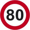 80. Sebességkorlázozó Számos Születésnapi Tábla - 40 cm