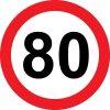 80. Sebességkorlázozó Számos Születésnapi Tábla - 40 cm