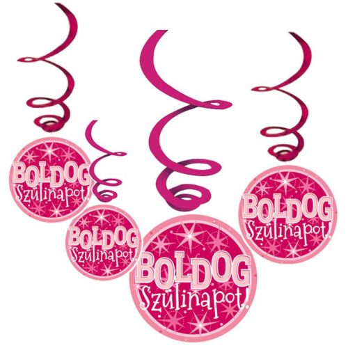Boldog születésnapot! Rózsaszín, parti függődekoráció