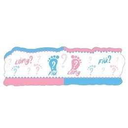 Fiú vagy Lány Babaváró Parti Banner - 90 cm x 27 cm