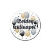Elegáns léggömbös kitűző - Boldog szülinapot