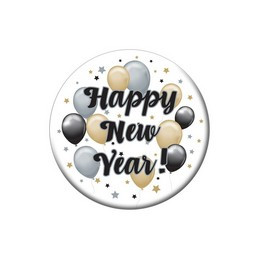Parti Kitűző - Elegáns Léggömbös Happy New Year! felirattal