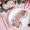 Fütyi Formájú Rosegold Party Tányér 6db/cs